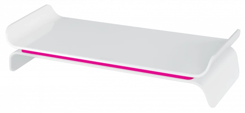 Podstawka pod monitor Leitz Ergo WOW, 209x112x483mm, biało-różowy