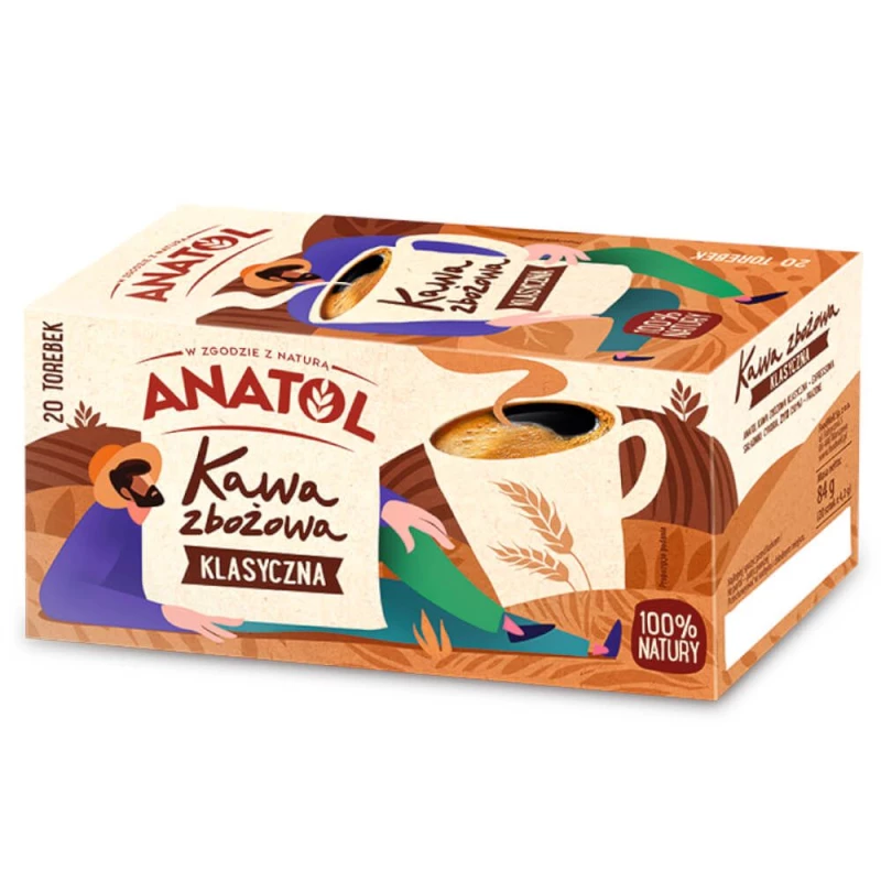 Kawa zbożowa klasyczna Anatol, w torebkach, 20 sztuk x 4.2g