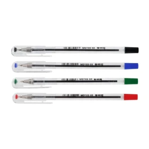 Długopis biurowy Memobe, 0.7mm, w etui, 4 sztuki, mix kolorów