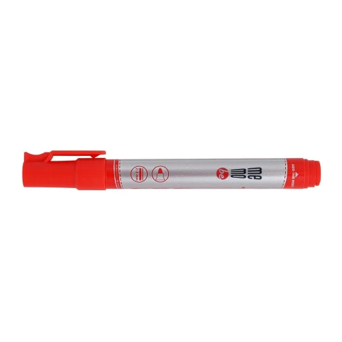 Marker suchościeralny MemoBe z okrągłą końcówką w czerwonym kolorze (+2 ampułki z zapasowym tuszem)