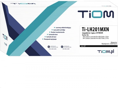 Toner Tiom Ti-LH201MXN 201X (CF403X) o wydajności 2300 stron w kolorze purpurowym (magenta)