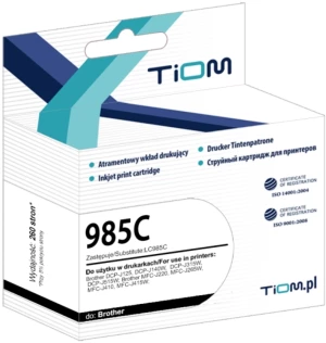 Tusz Tiom Ti-B985C LC-985 C (L985C) o wydajności 260 stron w kolorze błękitnym (cyan)