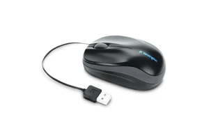 Mysz przewodowa Kensington Pro Fit, ze zwijanym kablem, optyczna, czarny