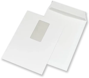 Koperta standardowa NC, C5, samoklejąca SK, krótki bok, okno lewe, 50 sztuk, biały
