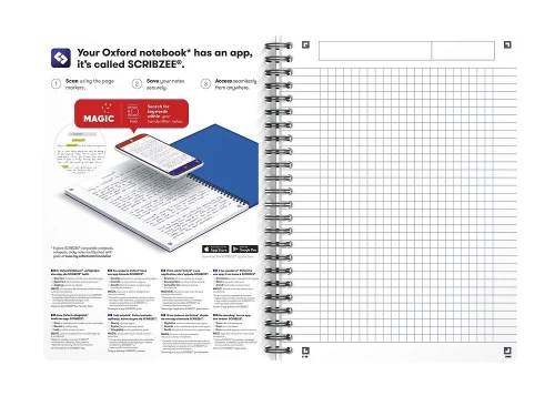 Kołonotatnik Oxford Essentials, A5, w kratkę, 90 kartek, mix wzorów