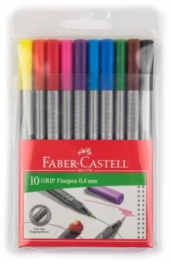 Cienkopis Faber-Castell Grip, 0.4mm, 10 sztuk, mix kolorów