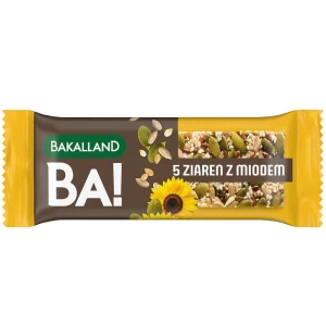 Baton zbożowy Bakalland BA!, 5 ziaren z miodem, 40g