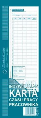 Druk akcydensowy Indywidualna karta czasu pracy pracownika, MiP 531-0, 40k