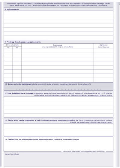Druk akcydensowy kwestionariusz osobowy dla pracownika MiP 504-B1, A4, offsetowy, 40k