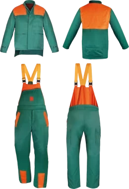 Ubranie ochronne dla pilarza Drwal DR-PIL-U, rozmiar XXL, zielono-pomarańczowy