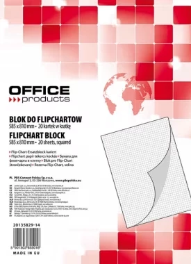 Blok do flipchartów Office Products 58.5x81cm w kratkę 20 kart