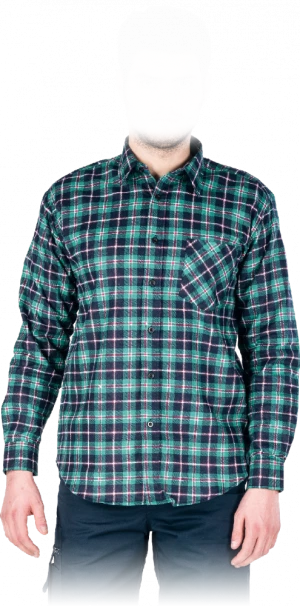 Koszula flanelowa w kratę Reis KF- C3, gramatura 120g, rozmiar L, zielono-granatowy
