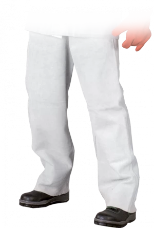 Spodnie spawalnicze Reis Indianex SSL W, wzrost 170-182cm, pas 92-106cm, skórzane, biały