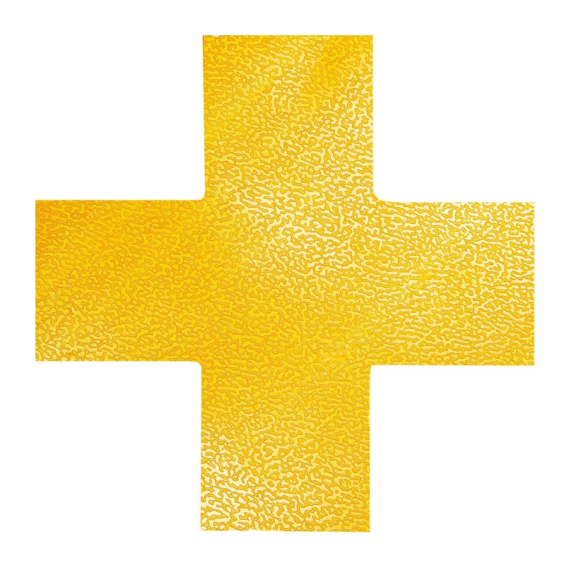 Naklejka podłogowa/znacznik Durable, kształt „Krzyż”, 150x150mm, 10 sztuk, żółty