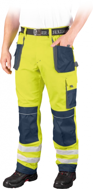 Spodnie odblaskowe do pasa Leber&amp;Hollman Formen, rozmiar 52, żółto-granatowy