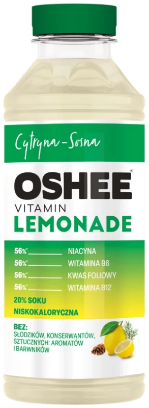 napój niegazowany Oshee Vitamin Lemonade, cytryna i sosna, butelka PET, 555ml