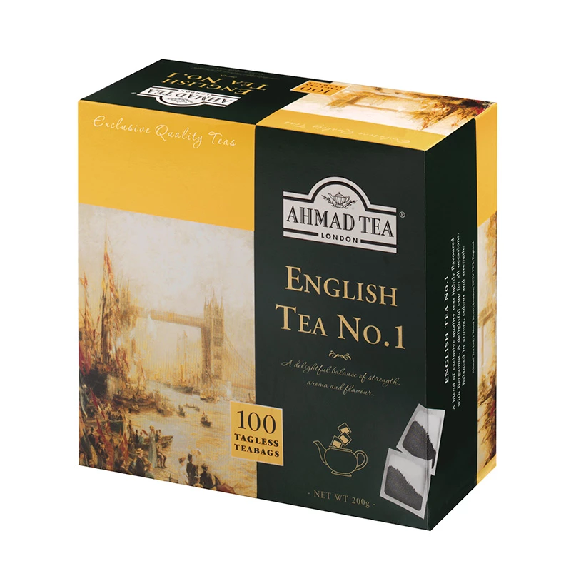 Herbata czarna w torebkach bez zawieszki Ahmad Tea English No.1, 100 sztuk x 2g