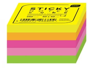 Karteczki samoprzylepne Interdruk, 50x50mm, 250 karteczek, mix kolorów neonowych
