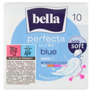Podpaski Bella Perfecta Ultra Blue, extra soft, ze skrzydełkami, 10 sztuk