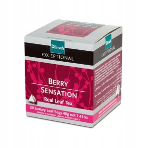 Herbata czarna aromatyzowana w torebkach Dilmah Expectionel Berry Sensation, jagoda i malina, 20 sztuk x 2g