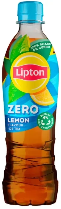 Napój Lipton Ice Tea Lemon Zero Sugar, bez cukru, butelka PET, 0.5l