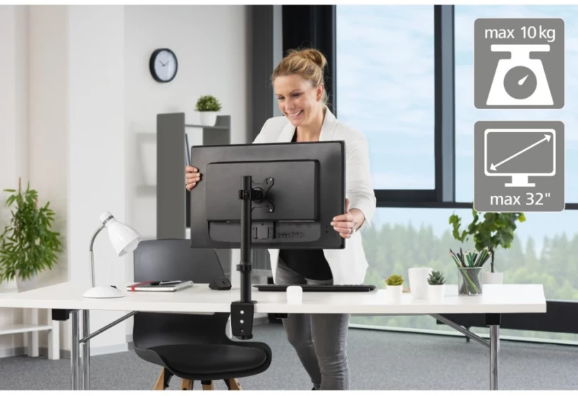 Ramię na 1 monitor Hama Standard, z mocowaniem do biurka, czarny