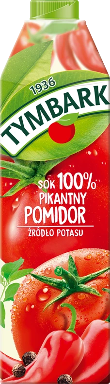 Sok pomidorowy pikantny Tymbark, karton, 1l