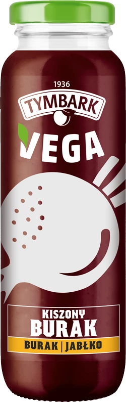Sok warzywno-owocowy Tymbark Vega, burak/jabłko, bez cukru, butelka szklana, 0.25l