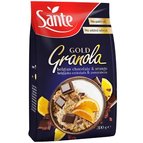 Granola Sante Gold, czekolada i pomarańcza, 300g