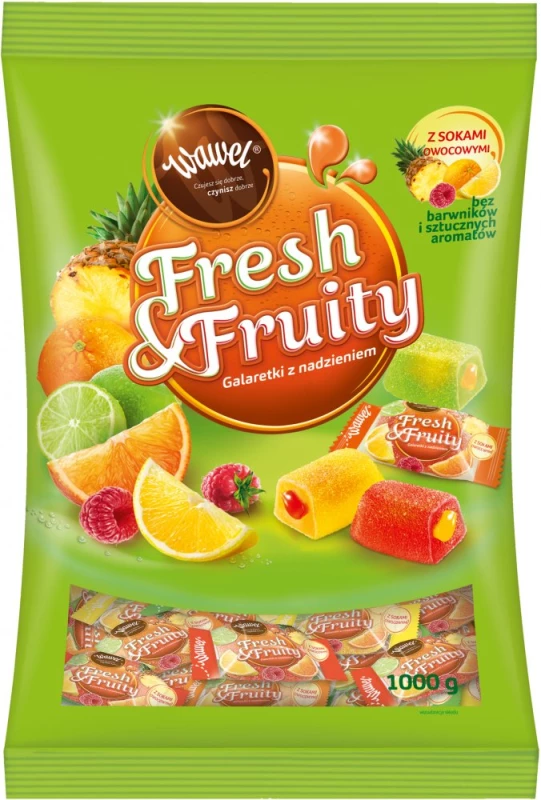 Galaretki Wawel Fresh&amp;Fruity, mix owocowy, 1kg