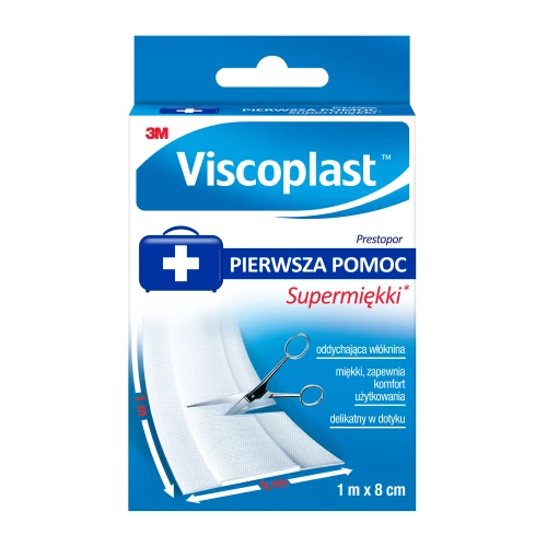 Plaster hypoalergiczny Viscoplast Prestopor, 1mx8cm, biały