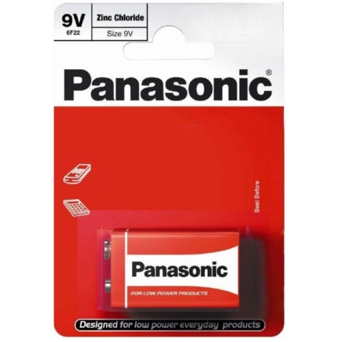 Bateria cynkowo-węglowa Panasonic, 9V, 6F22, 1 sztuka 