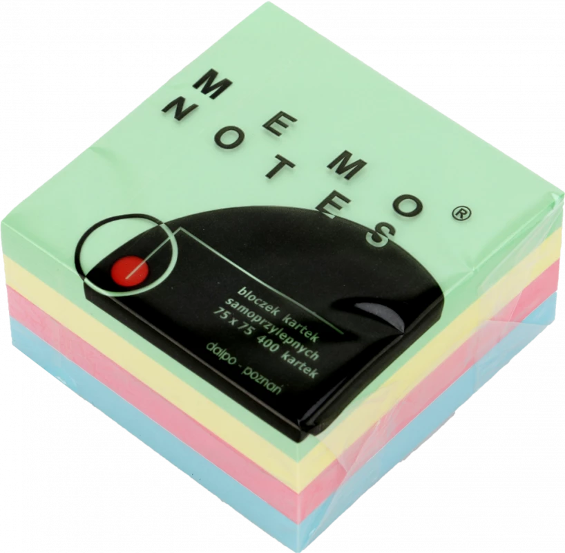 Karteczki samoprzylepne Dalpo Memo Notes, 75x75 mm, 400 karteczek, mix kolorów pastelowych