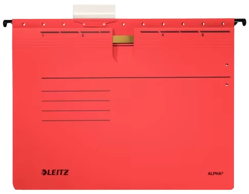 Skoroszyt zawieszany Leitz Alpha, A4, 348x270mm, 225g/m2, czerwony