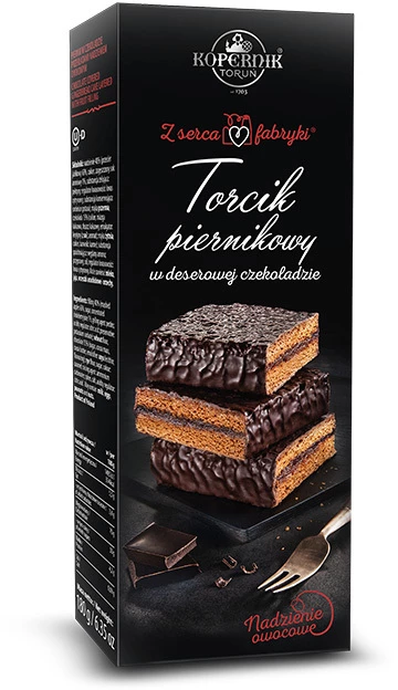 Torcik Piernikowy Kopernik Premium, owocowy w deserowej czekoladzie, 180g