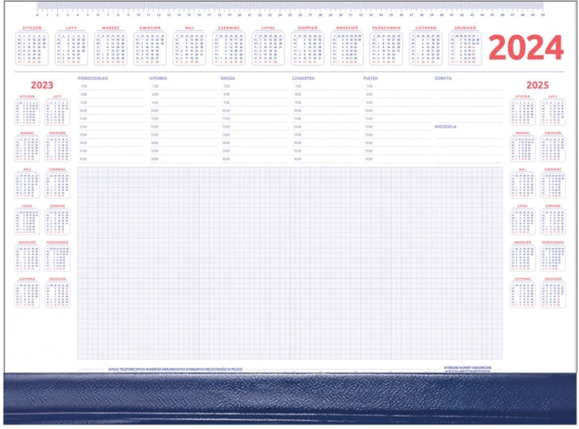 kalendarium podkład na biurko