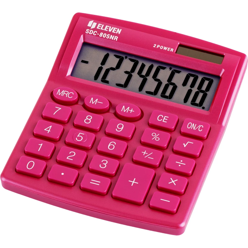 Kalkulator biurowy Eleven SDC-805NRPKE, 8 cyfr, różowy