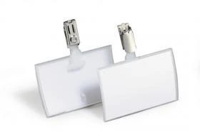 Identyfikator Durable Click Fold, z klipem, 54x90mm, 25 sztuk, przezroczysty
