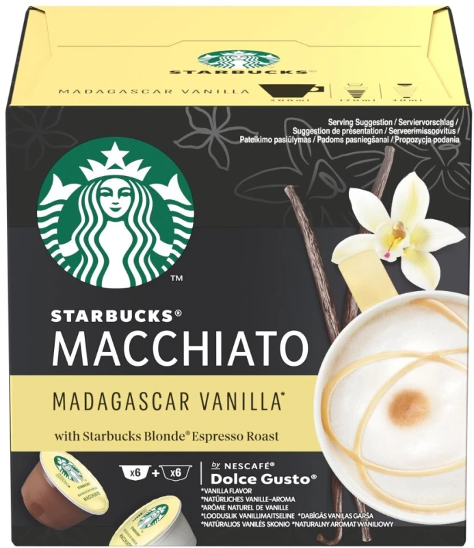 Kawa w kapsułkach Starbucks Macchiato Madagascar Vanilla, 12 sztuk