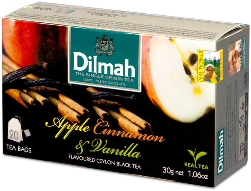 Herbata czarna aromatyzowana w torebkach Dilmah Apple, Cinnamon&amp;Vanilla, jabłko/cynamon/wanilia, 20 sztuk x 1.5g