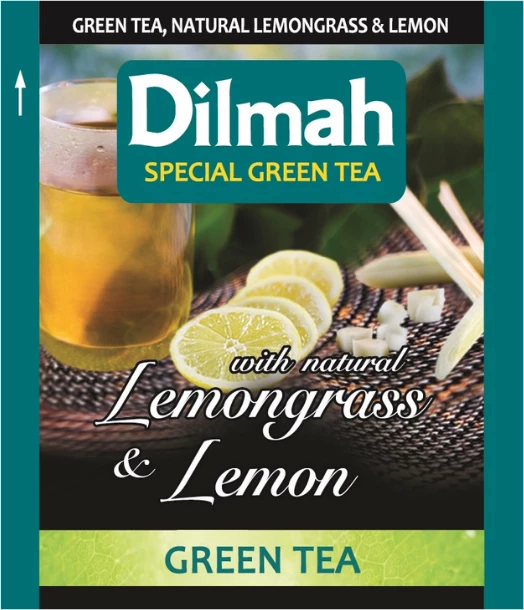 Herbata zielona smakowa w kopertach Dilmah Lemongrass &amp; lemon, trawa cytrynowa i cytryna, 25 sztuk x 1.5g