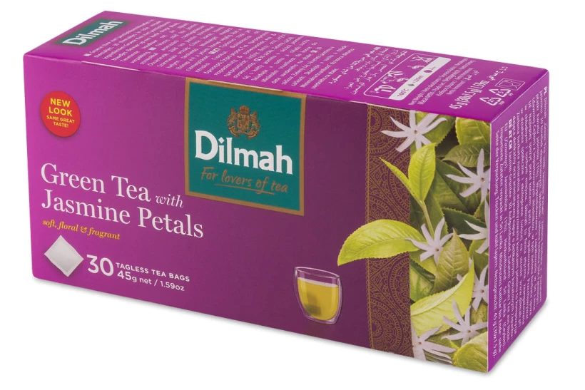 Herbata zielona smakowa Dilmah Green Tea, z kwiatami jaśminu, 30x1.5g