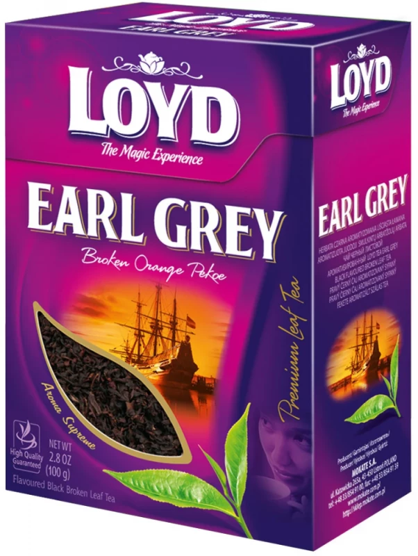 Herbata czarna liściasta Loyd Earl Grey, 100g