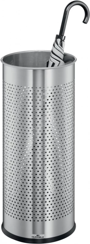 Stojak na parasole Durable, stalowy, okrągły, 28.5l, srebrny