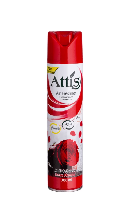 Odświeżacz powietrza Attis Gold Drop, spray,Anti Tabacco Rose Flower, 300ml