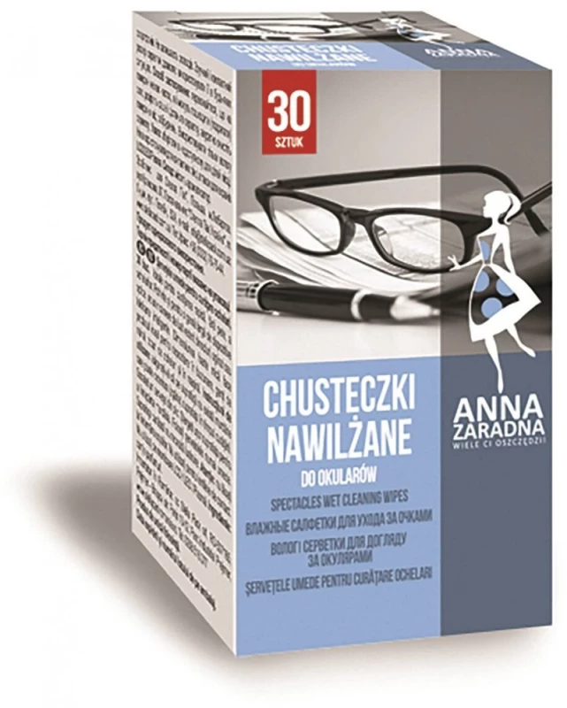 Chusteczki nawilżane do czyszczenia okularów i ekranów Anna Zaradna, 30 sztuk