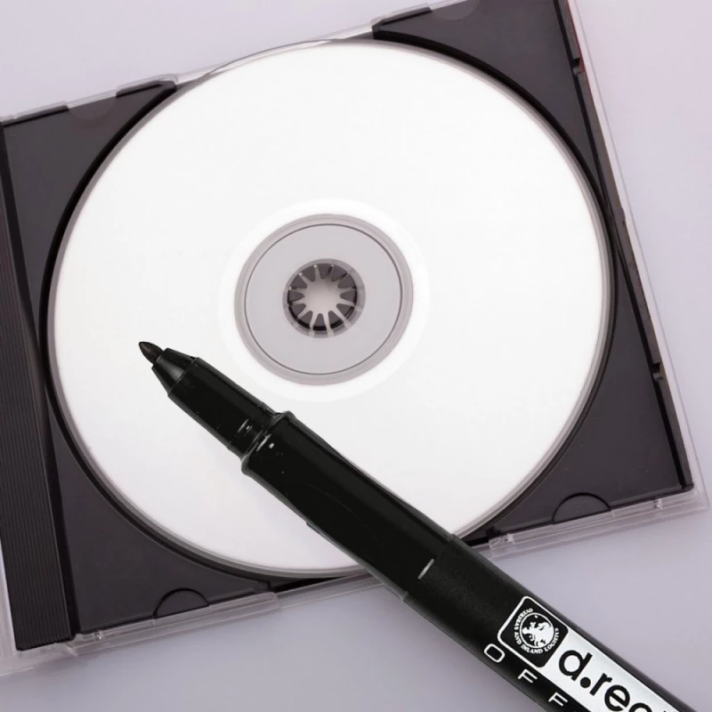 Marker do płyt CD i DVD D.Rect, okrągła, 1mm, czarny