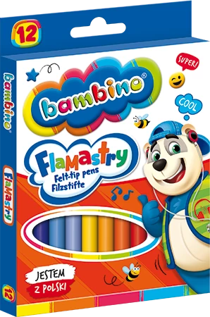Flamastry Bambino, 12 sztuk, mix kolorów