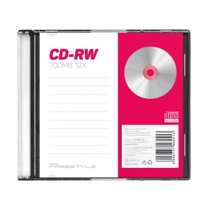 Płyta CD-RW Omega Freestyle, do wielokrotnego zapisu, 700 MB, slim, 10 sztuk