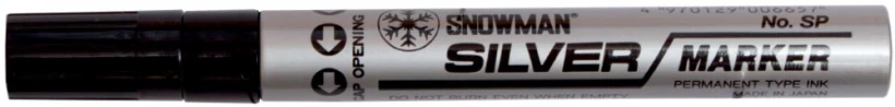 Marker olejowy Snowman, gruby, okrągła, srebrny